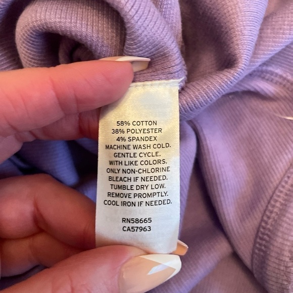 bp Picot Trim Cotton Blend Rib Bodysuit in purple - Picture 10 of 13